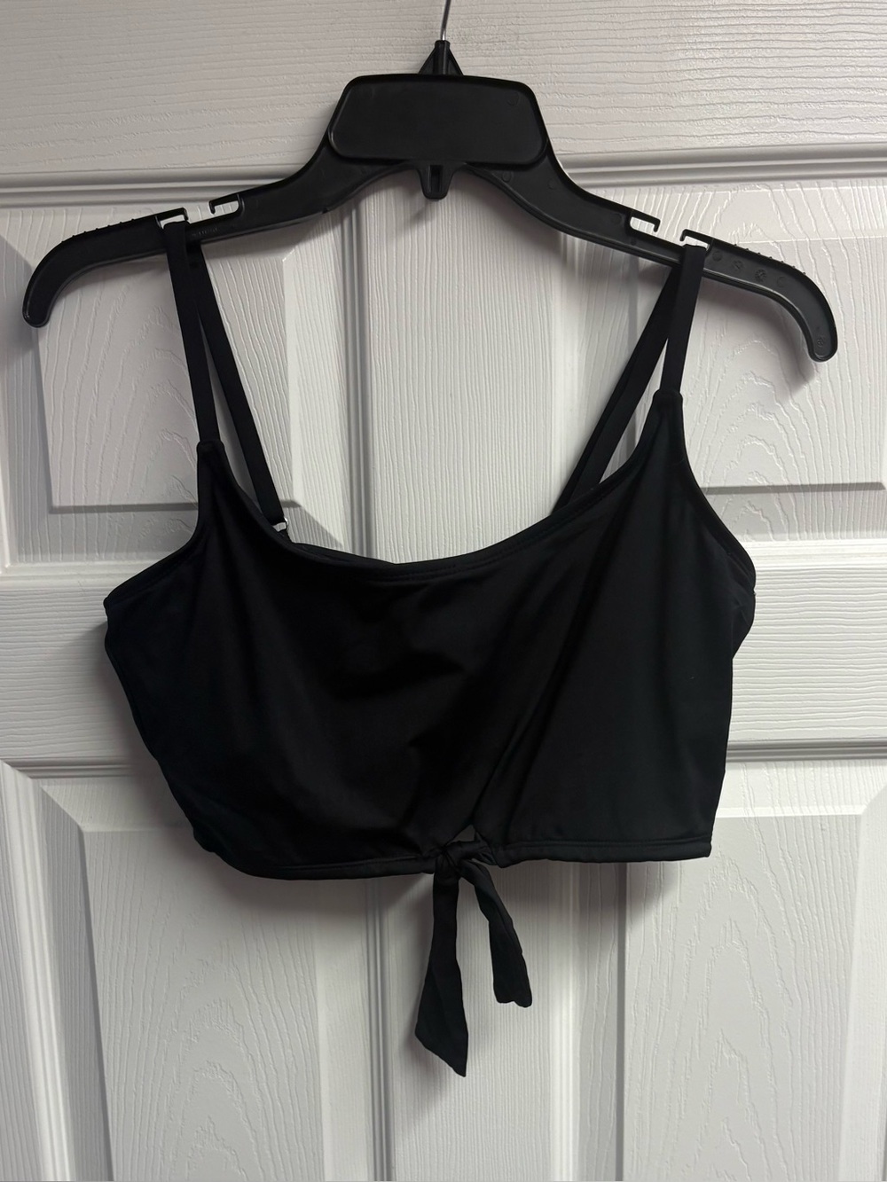 Sugar Beach Black Swim Top W/ Front Tie & Adjustable Straps Size XL